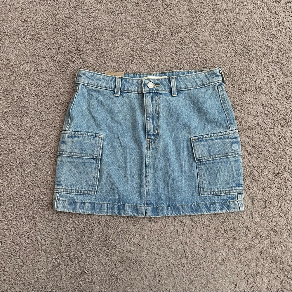 Levi's Light Blue Denim Mini Skirt with Cargo Pockets